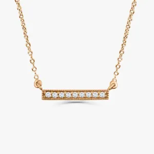 0.09CTW Micro Pave Diamond Bar Necklace