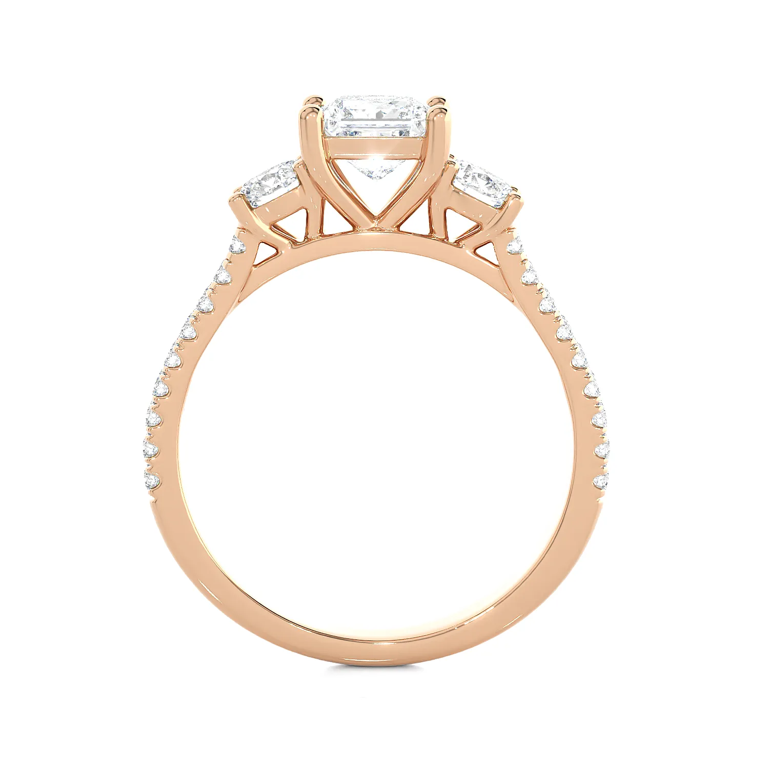 1 1/2 ctw Princess-Cut Three Stone Lab Grown Diamond Ring