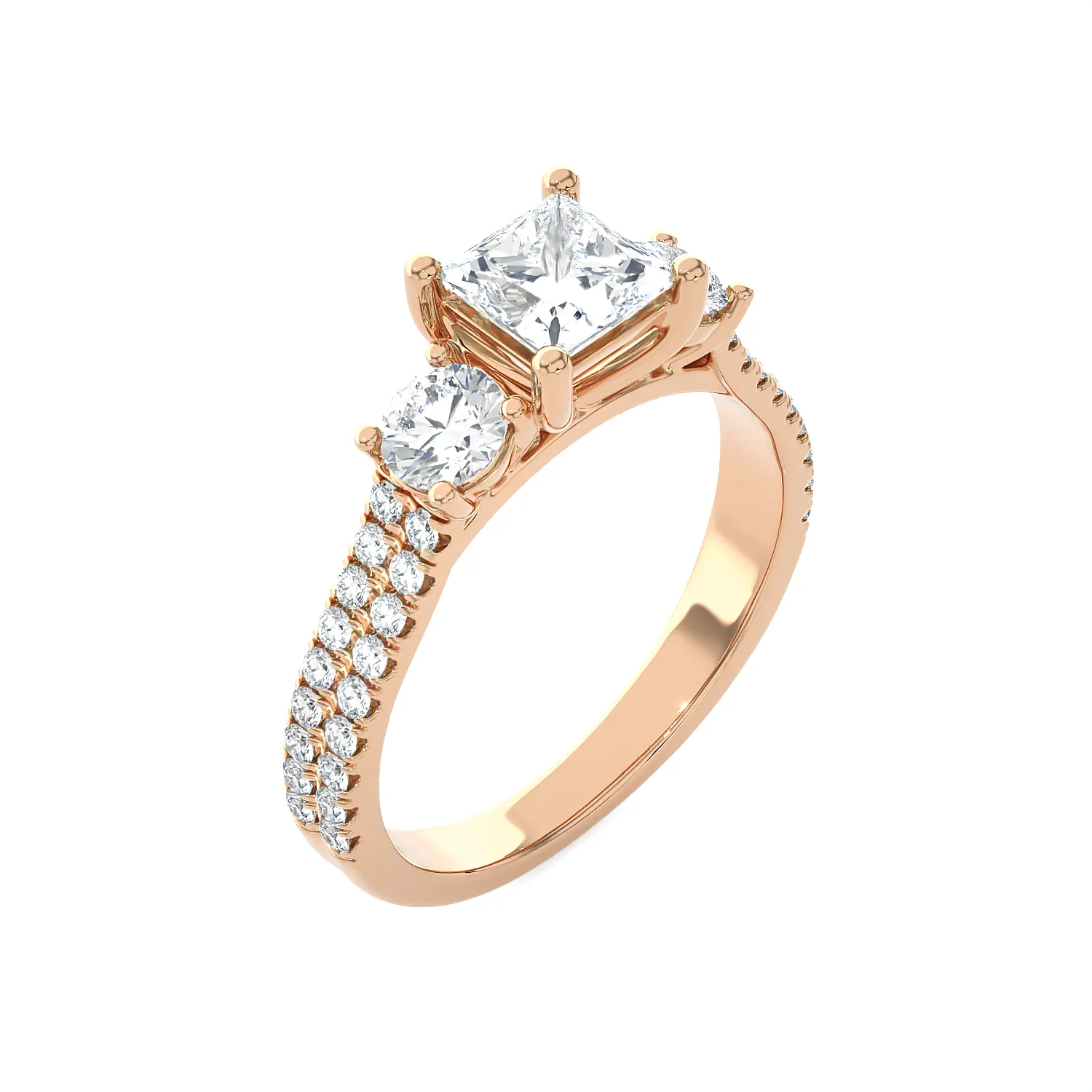 1 1/2 ctw Princess-Cut Three Stone Lab Grown Diamond Ring
