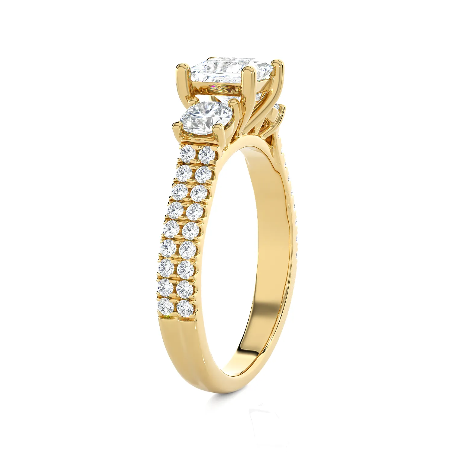 1 1/2 ctw Princess-Cut Three Stone Lab Grown Diamond Ring