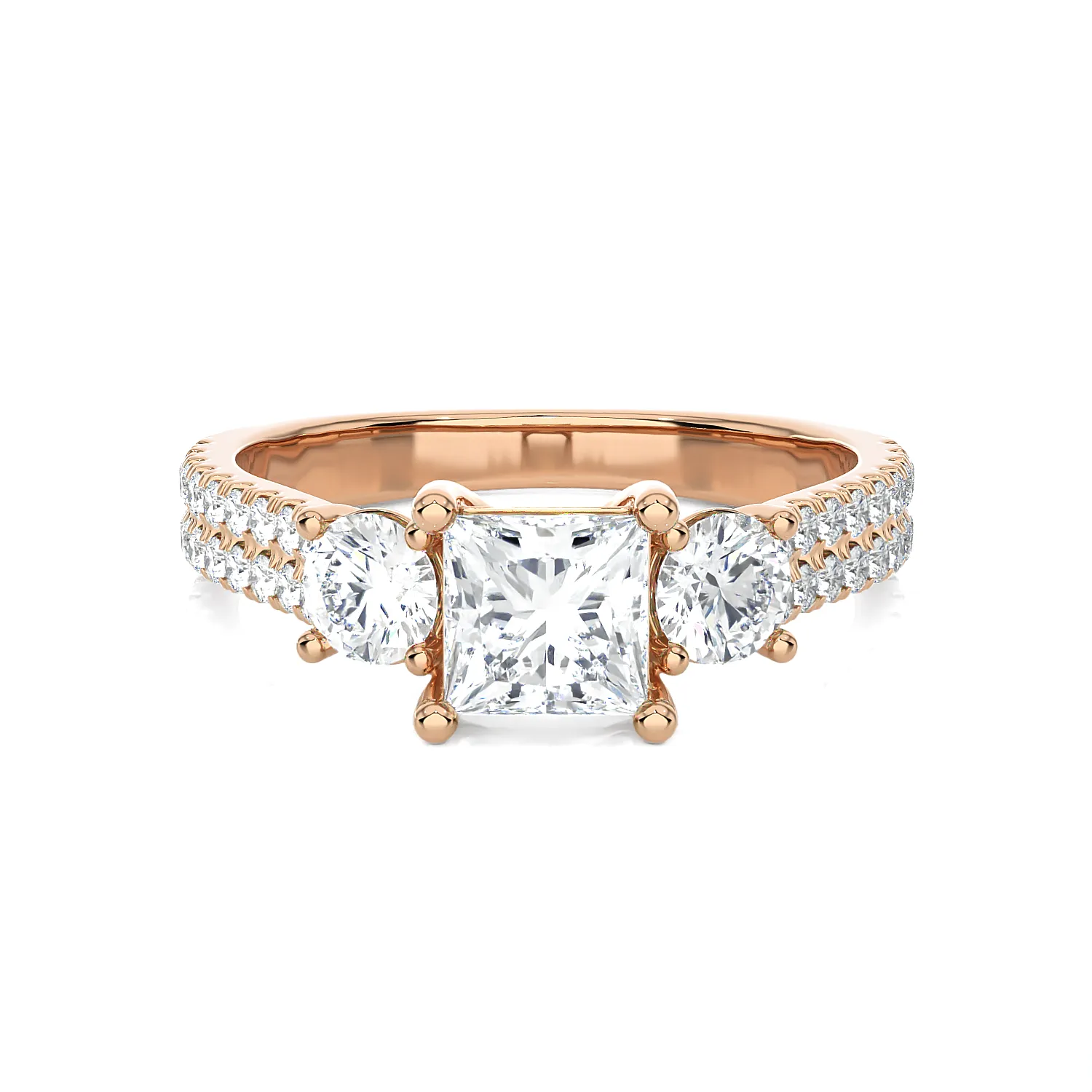 1 1/2 ctw Princess-Cut Three Stone Lab Grown Diamond Ring