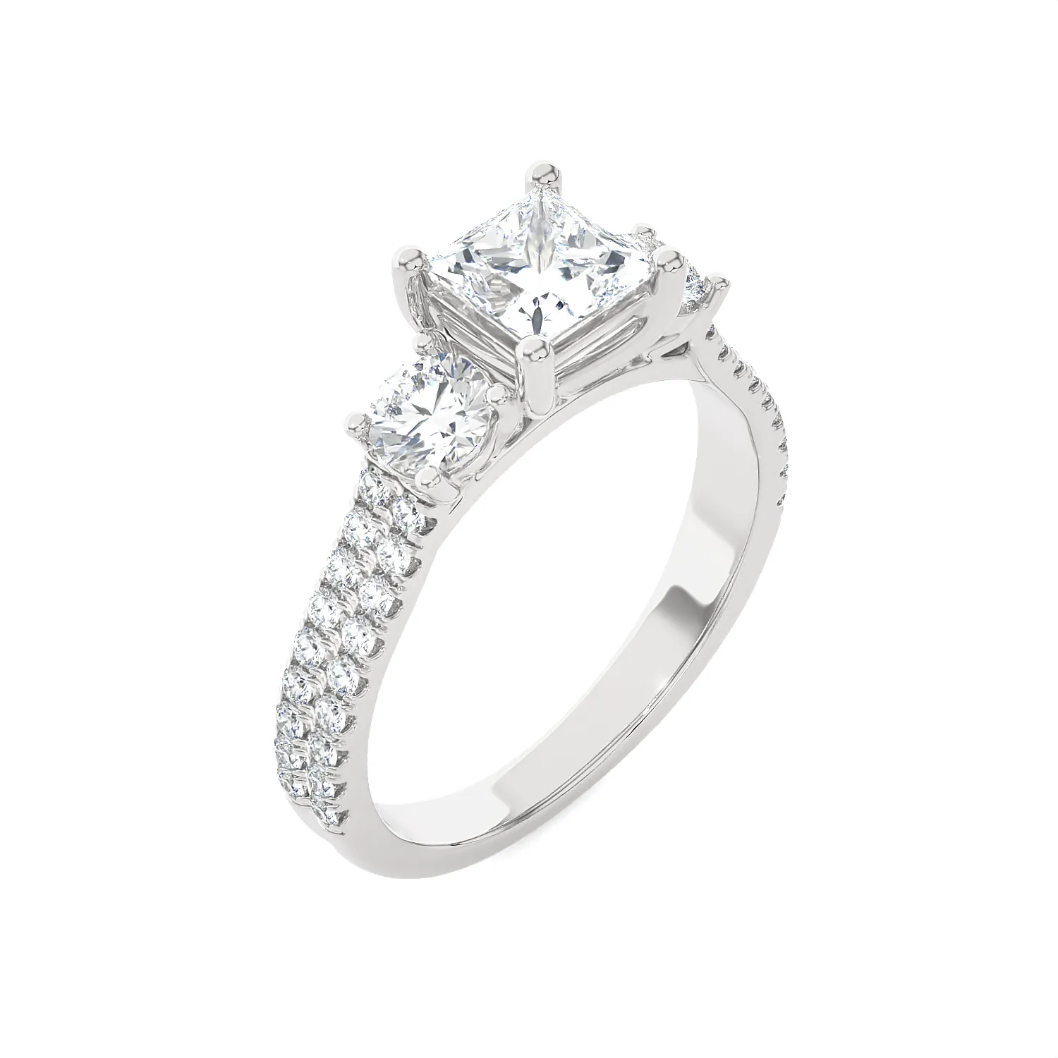 1 1/2 ctw Princess-Cut Three Stone Lab Grown Diamond Ring