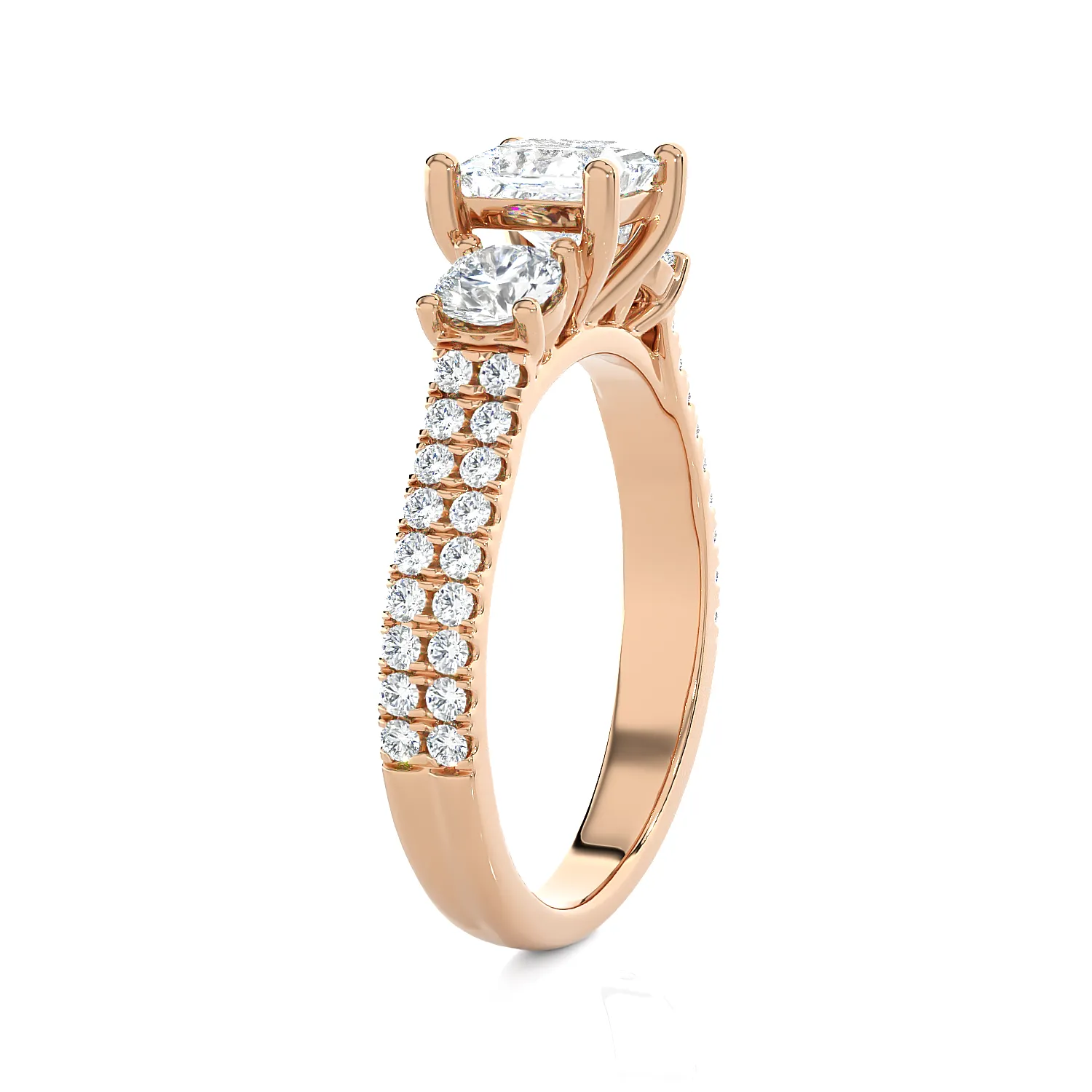 1 1/2 ctw Princess-Cut Three Stone Lab Grown Diamond Ring