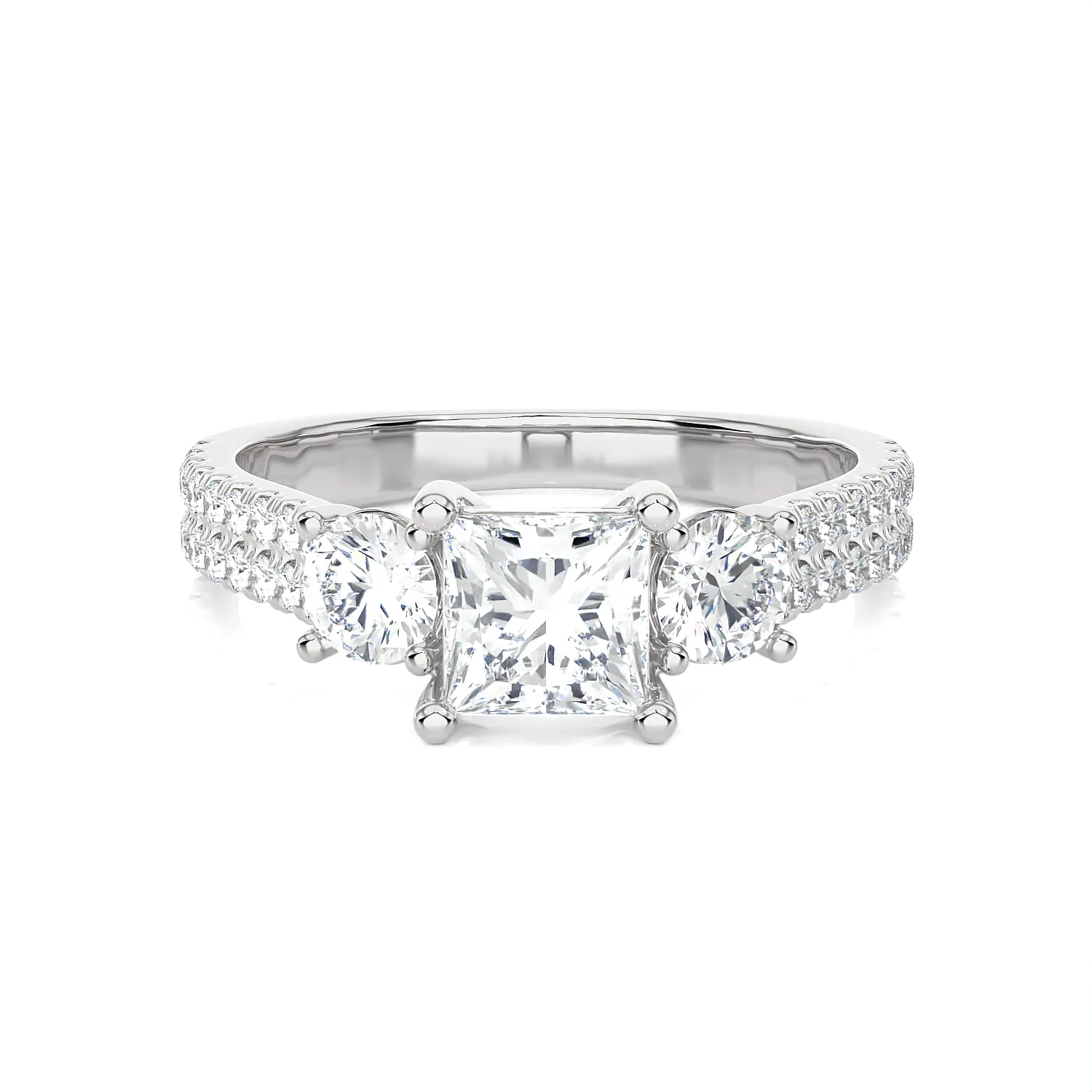 1 1/2 ctw Princess-Cut Three Stone Lab Grown Diamond Ring