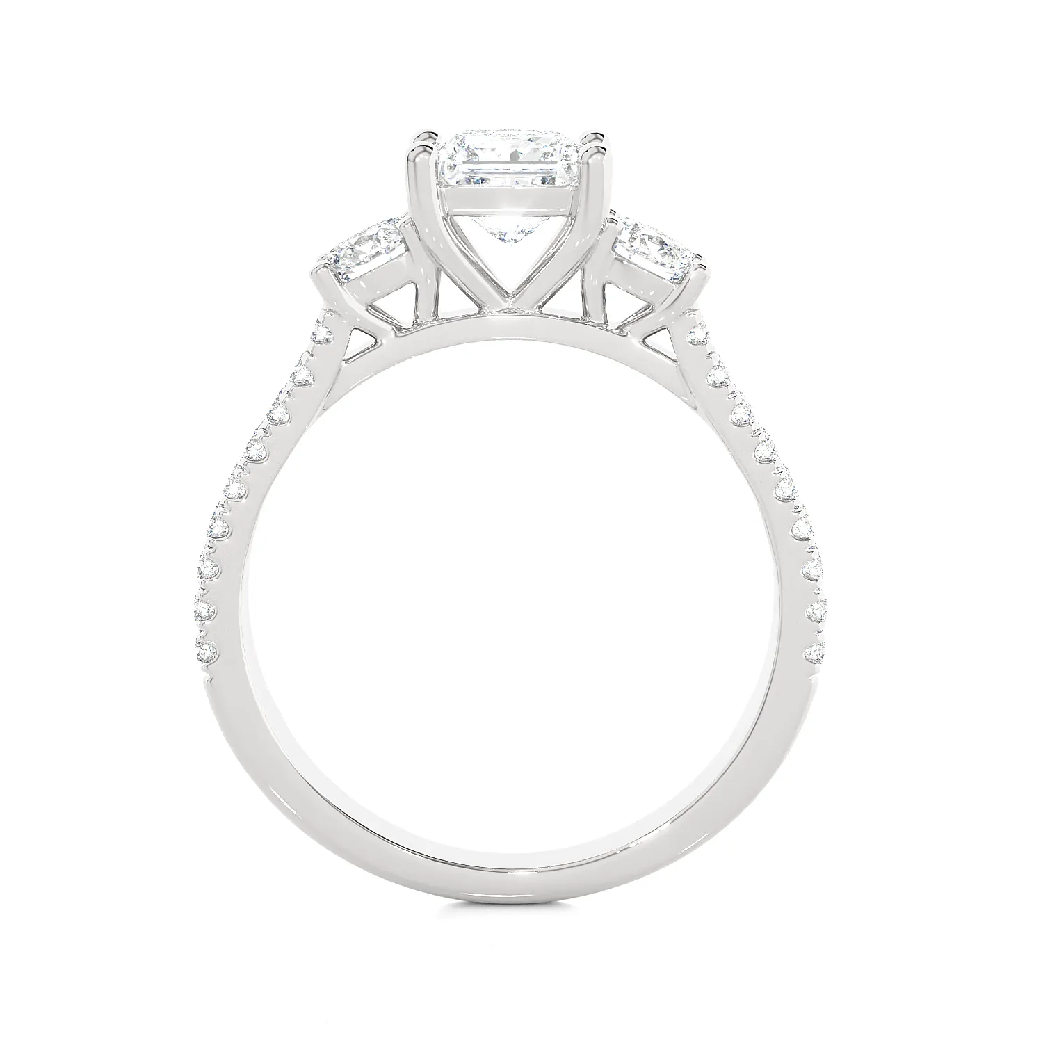 1 1/2 ctw Princess-Cut Three Stone Lab Grown Diamond Ring