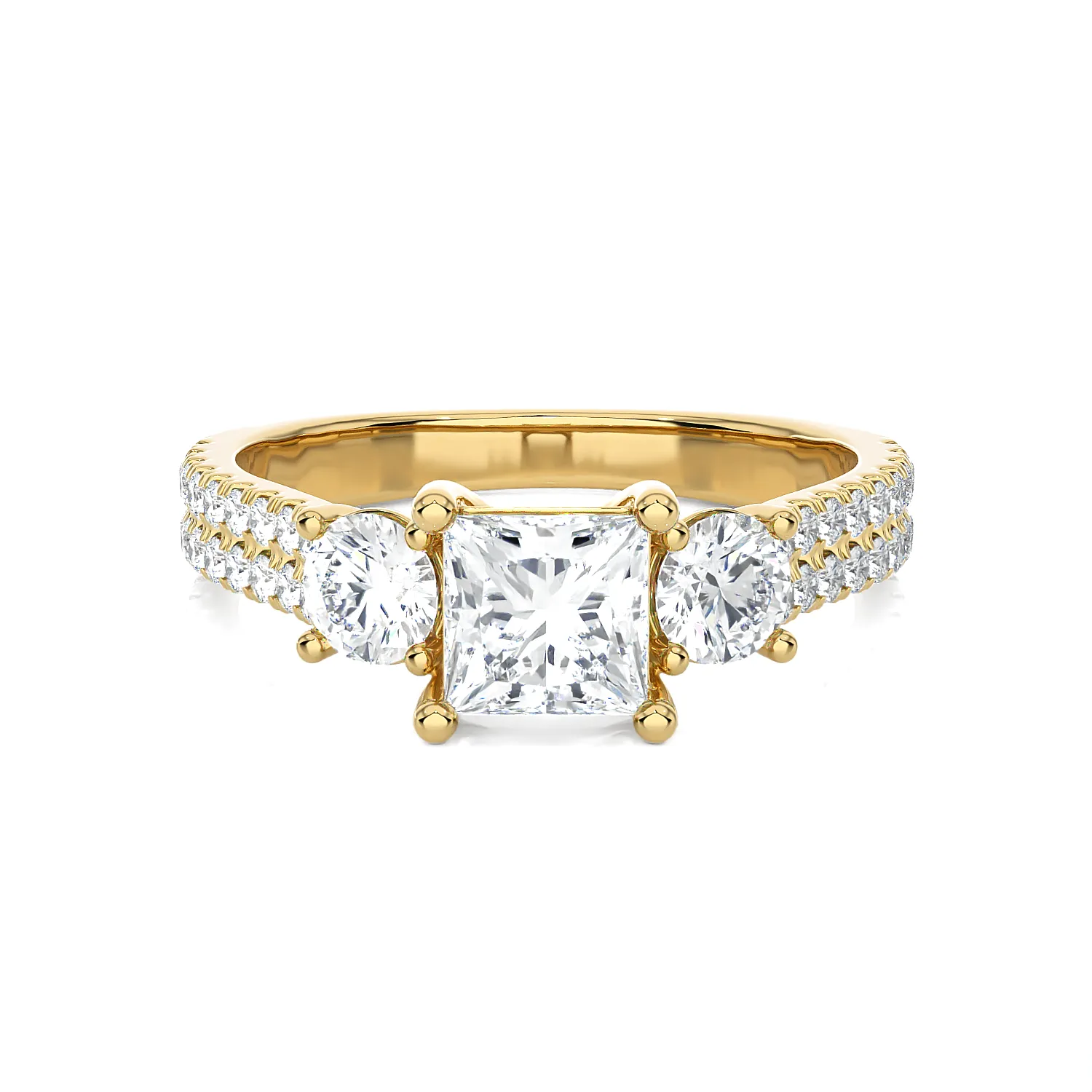 1 1/2 ctw Princess-Cut Three Stone Lab Grown Diamond Ring