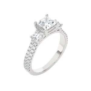1 1/2 ctw Princess-Cut Three Stone Lab Grown Diamond Ring