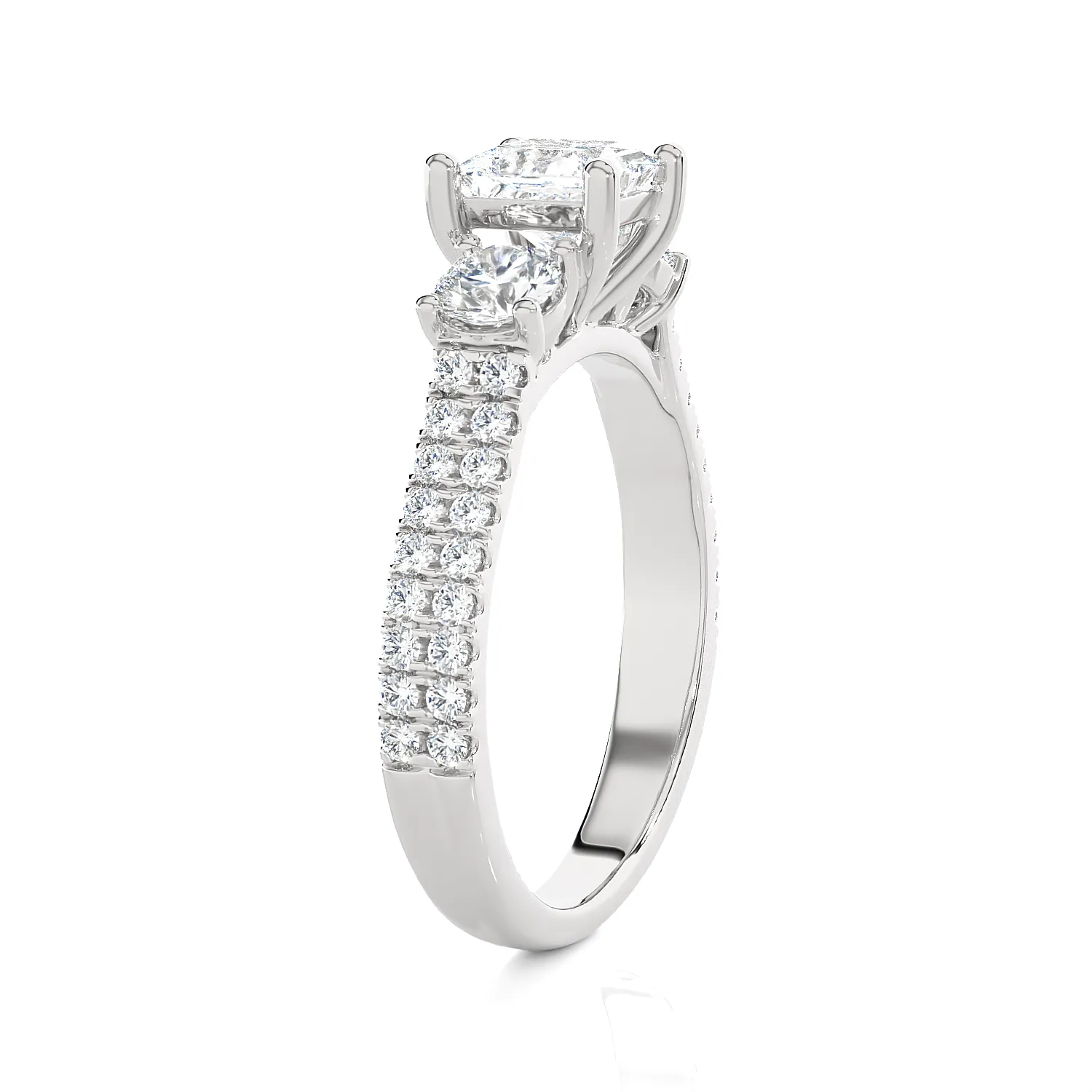 1 1/2 ctw Princess-Cut Three Stone Lab Grown Diamond Ring