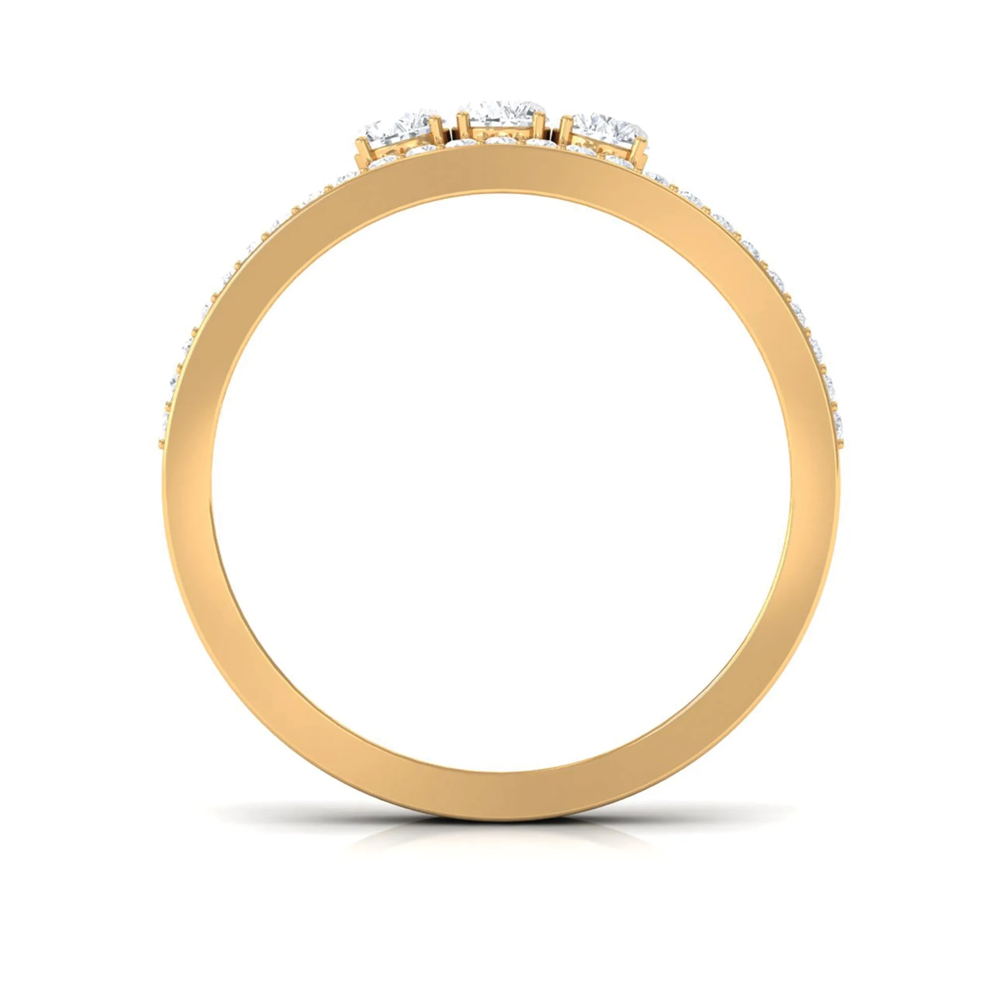 1 CT Moissanite Three Stone Anniversary Ring with Accent