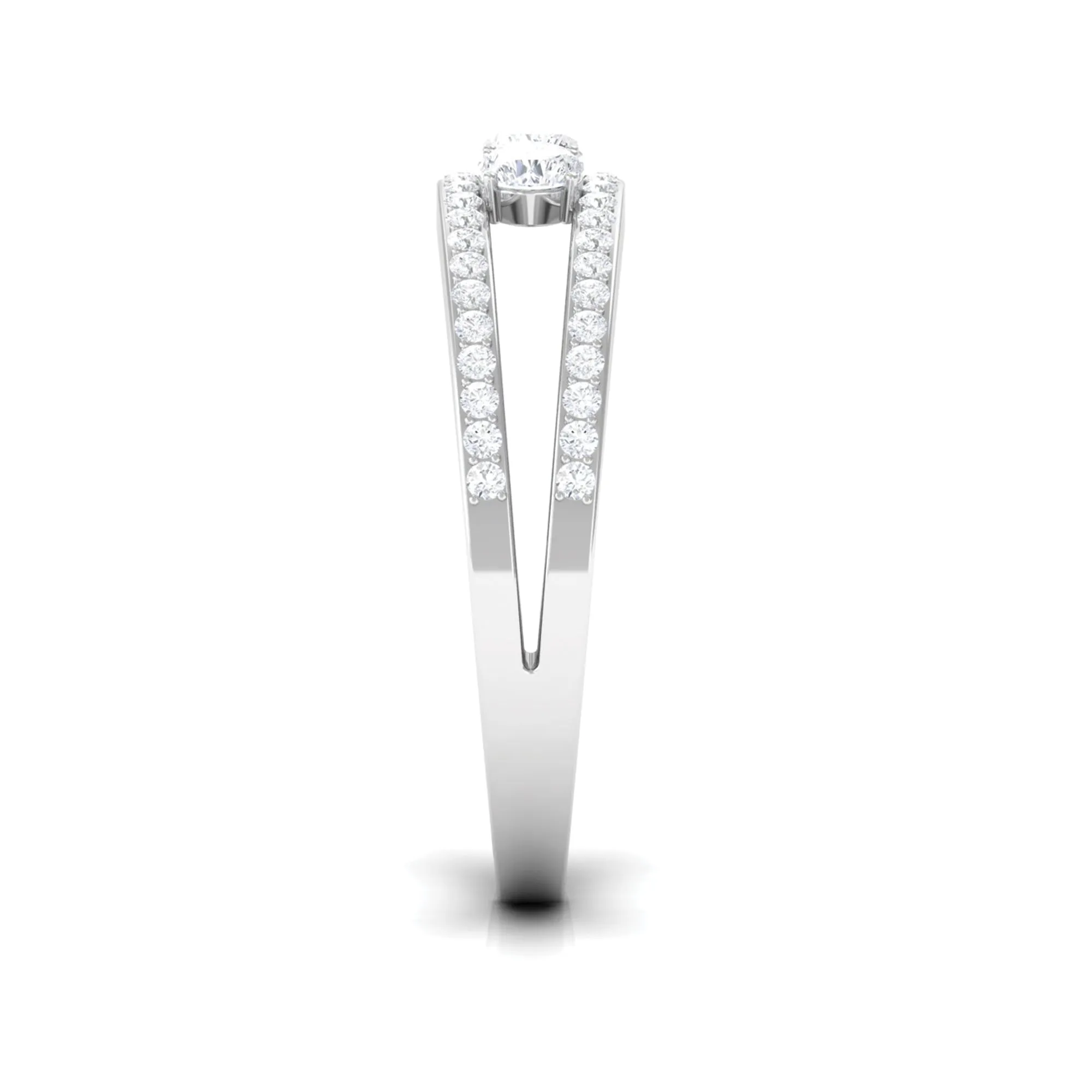 1 CT Moissanite Three Stone Anniversary Ring with Accent