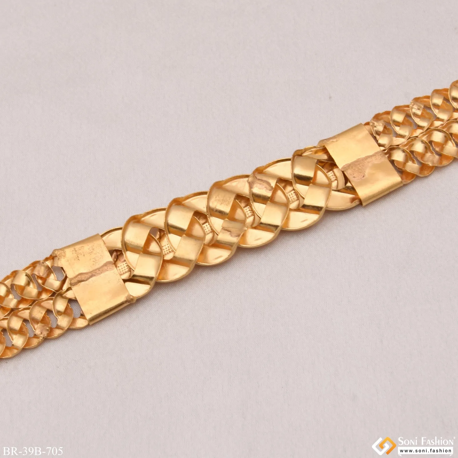 1 Gram Gold Plated V Design Gorgeous Design Gold Plated Hollow Bracelet - Style B705