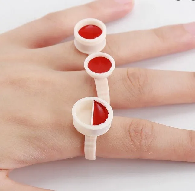 10 Double Chamber Adhesive and Pigment Holder Rings