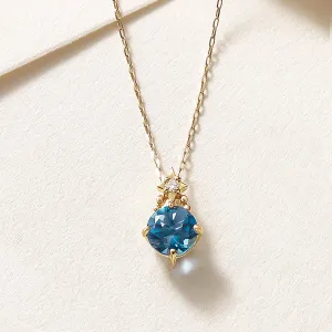 10K London Blue Topaz Necklace [Shooting Star] (Yellow Gold)