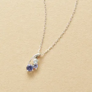 10K Multicolor Twisted Line Necklace (White Gold)