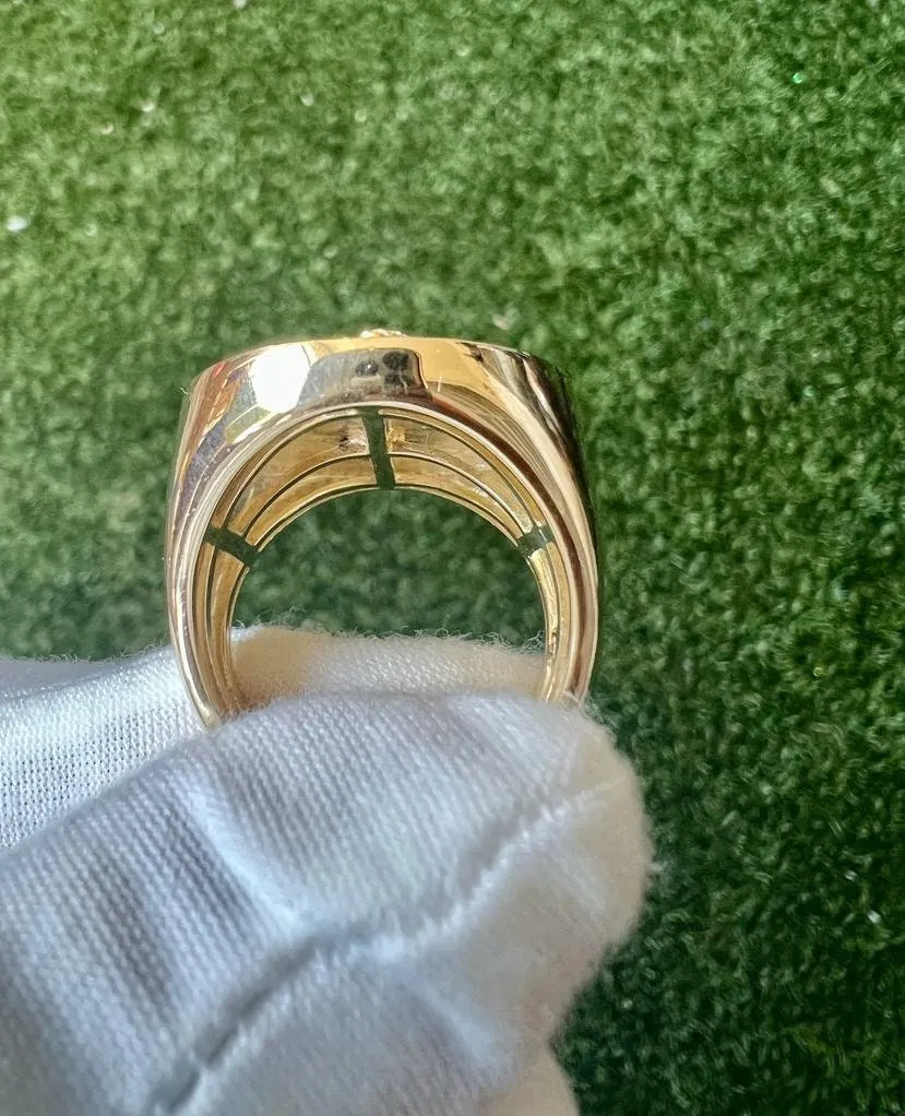10k Solid Yellow Gold Diamond Grim Reaper Men's Rings, Religious Faith Inspiration Jesus Mens Diamond Ring 0.40ct 16.5 Grams Size 10