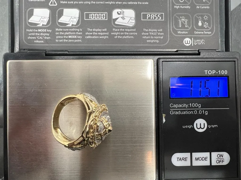 10k Solid Yellow Gold Diamond Jesus Head Face Men's Rings, Religious Faith Inspiration Jesus Mens Diamond Ring 0.40 ct 11.51 Grams Size 10