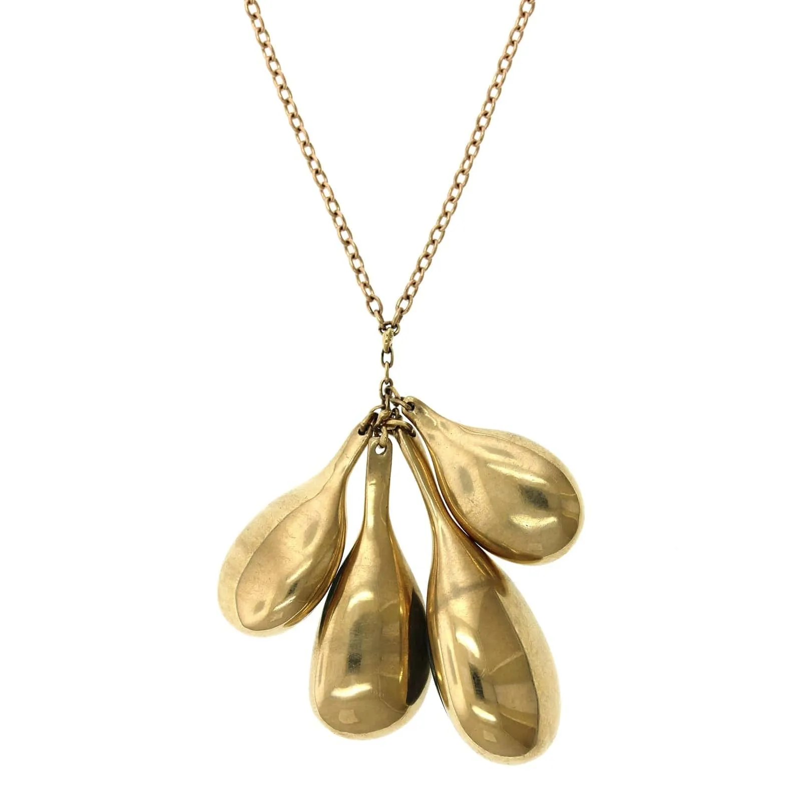 10K Yellow Gold Cluster Bezel Set Aquamarine Necklace