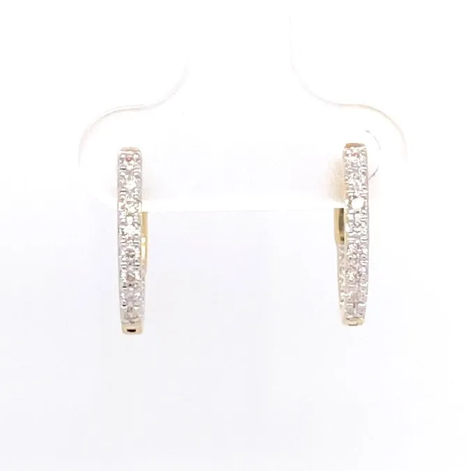 10k Yellow gold Oval Hoop earrings