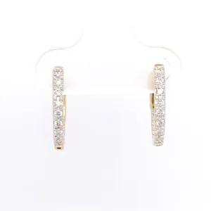10k Yellow gold Oval Hoop earrings