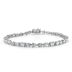 14k Gold & Fancy-Shape Diamond Tennis Bracelet - 5.62ct