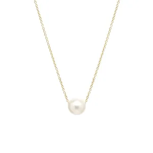14K Gold White Freshwater Cultured Pearl Choker