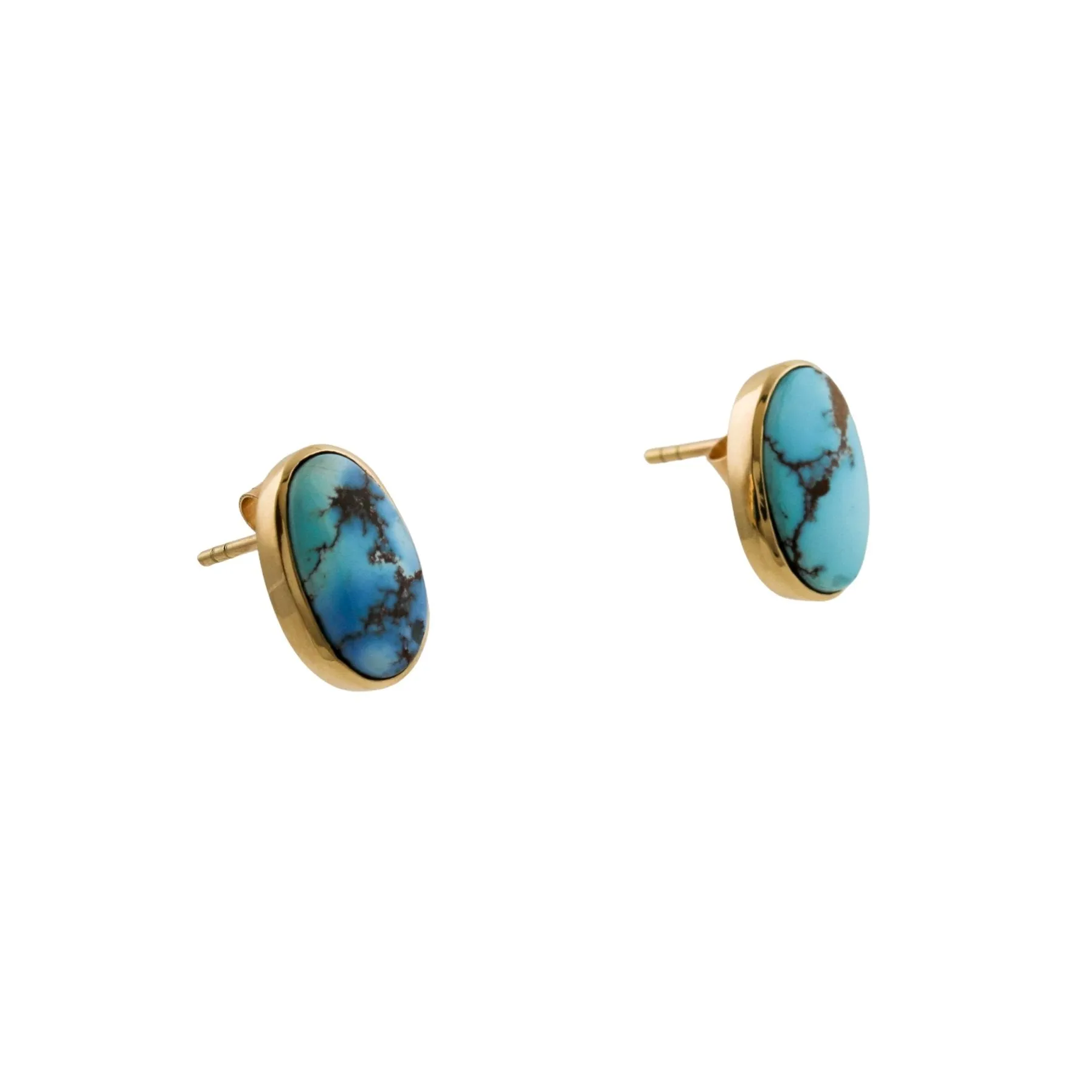14k Golden Hills Turquoise Studs
