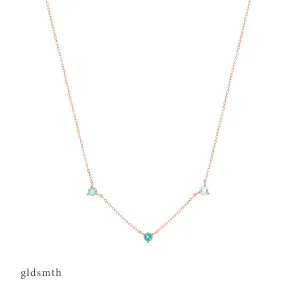 14k Rose Gold Florence Blue Topaz Necklace