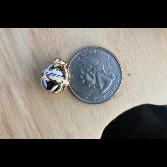 14k Solid Gold FIFA Soccer Ball Pendant