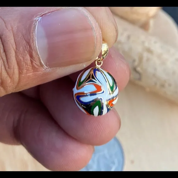 14k Solid Gold FIFA Soccer Ball Pendant