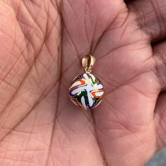 14k Solid Gold FIFA Soccer Ball Pendant