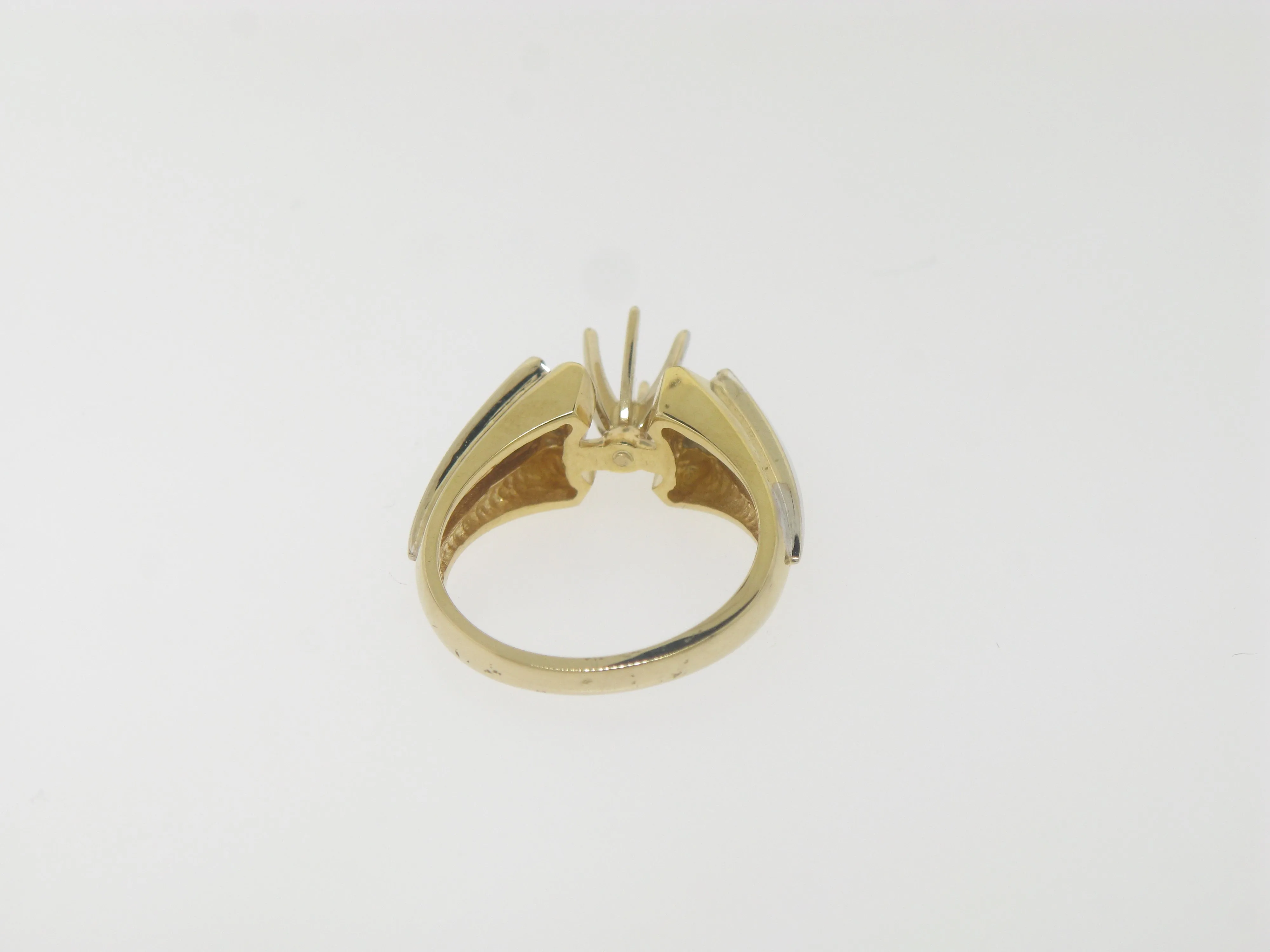 14K Yellow and White Gold Ladies Semi Mounting (4) .16 CTTW Size 6