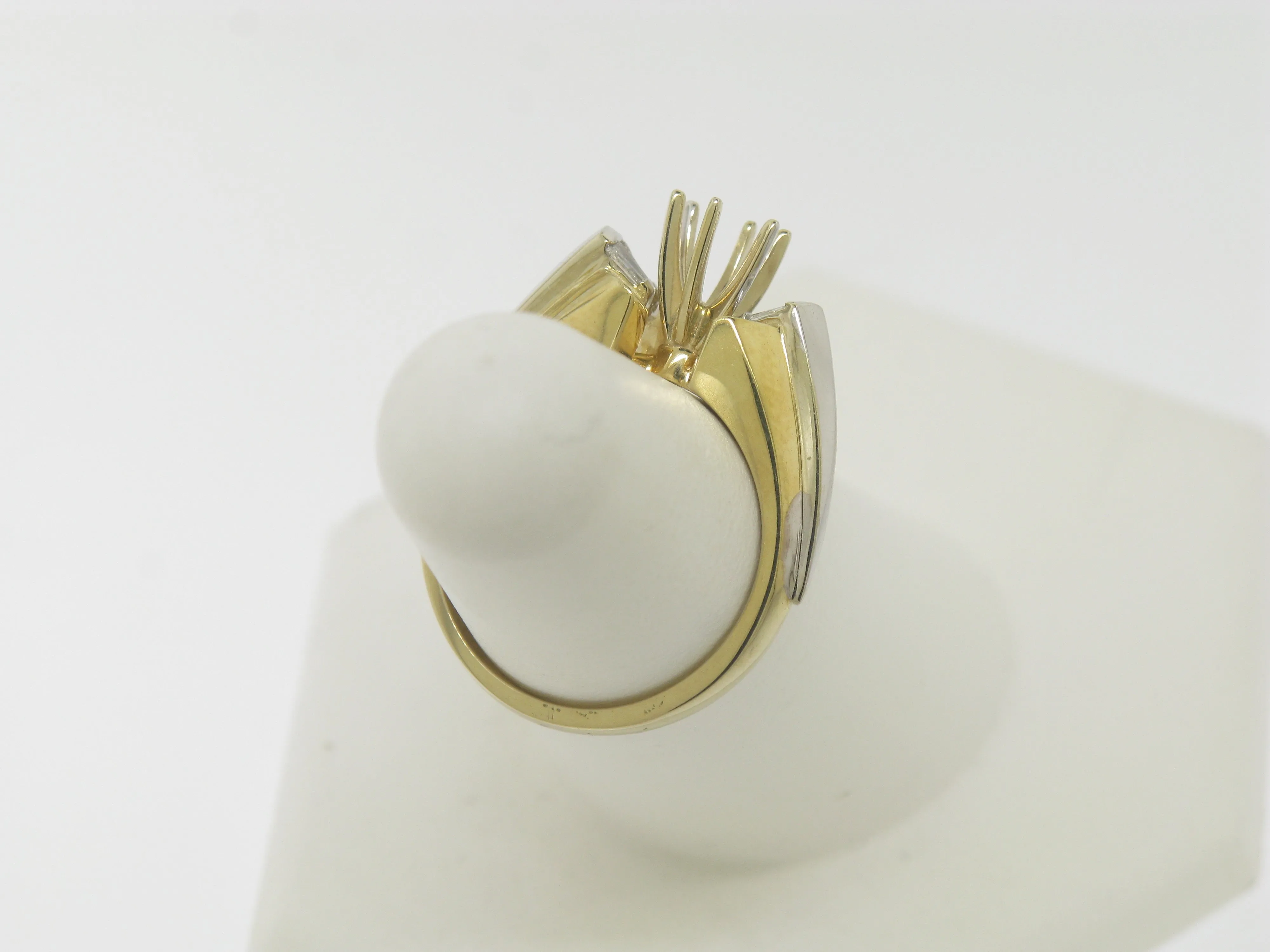 14K Yellow and White Gold Ladies Semi Mounting (4) .16 CTTW Size 6