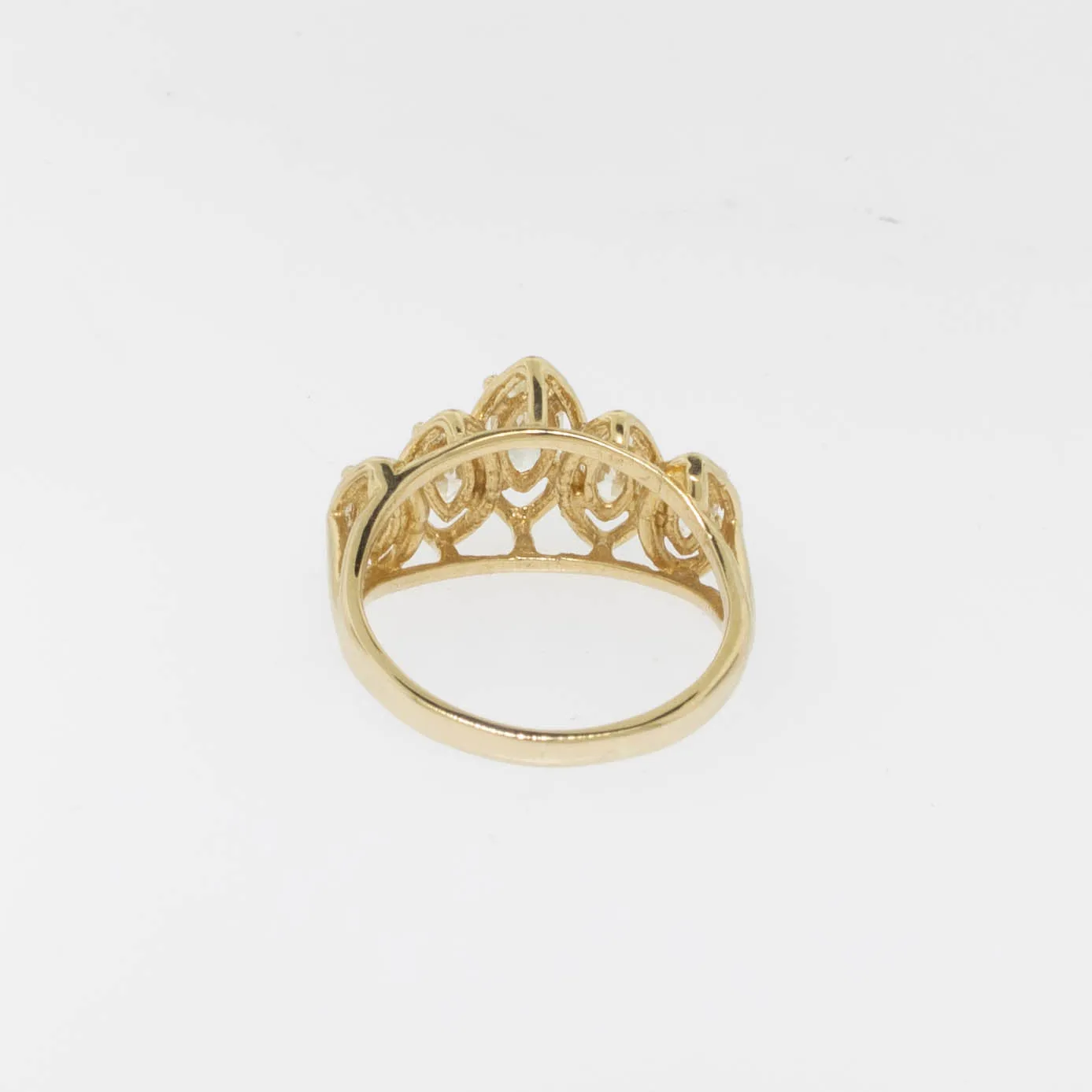 14K Yellow Gold Marquise Diamond Ring (5) Diamonds 1 CTTW Size 5.25 (Estate)