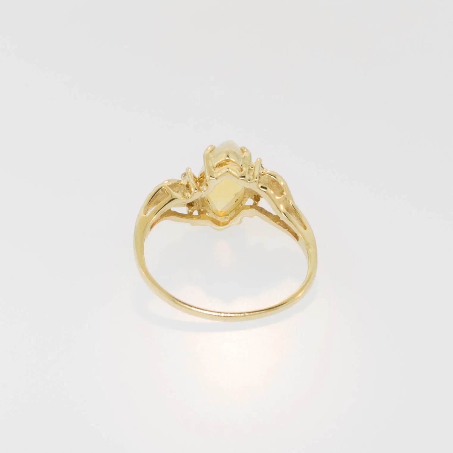 14K Yellow Gold Opal and Diamond Ring Size 6.25 Preowned Jewelry