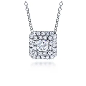 18ct White Gold Transcend Diamond Set Double Halo Pendant & Chain