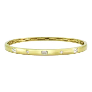 18k Gold & Fancy-Shape Diamond Bangle - 0.69ct