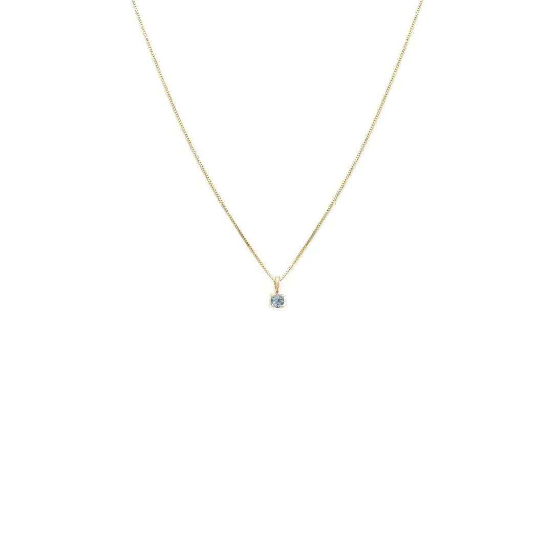 18K Gold Brazilian Aquamarine Necklace