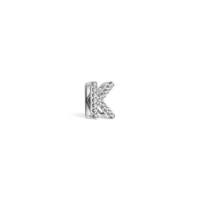18k Gold Initial Letter "K" Diamond Pendant