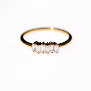 18k Yellow Gold 'Stairway to Heaven' Diamond Ring