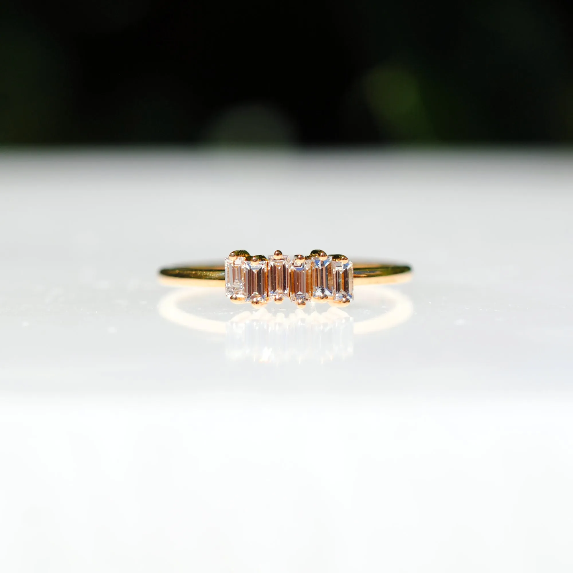 18k Yellow Gold 'Stairway to Heaven' Diamond Ring