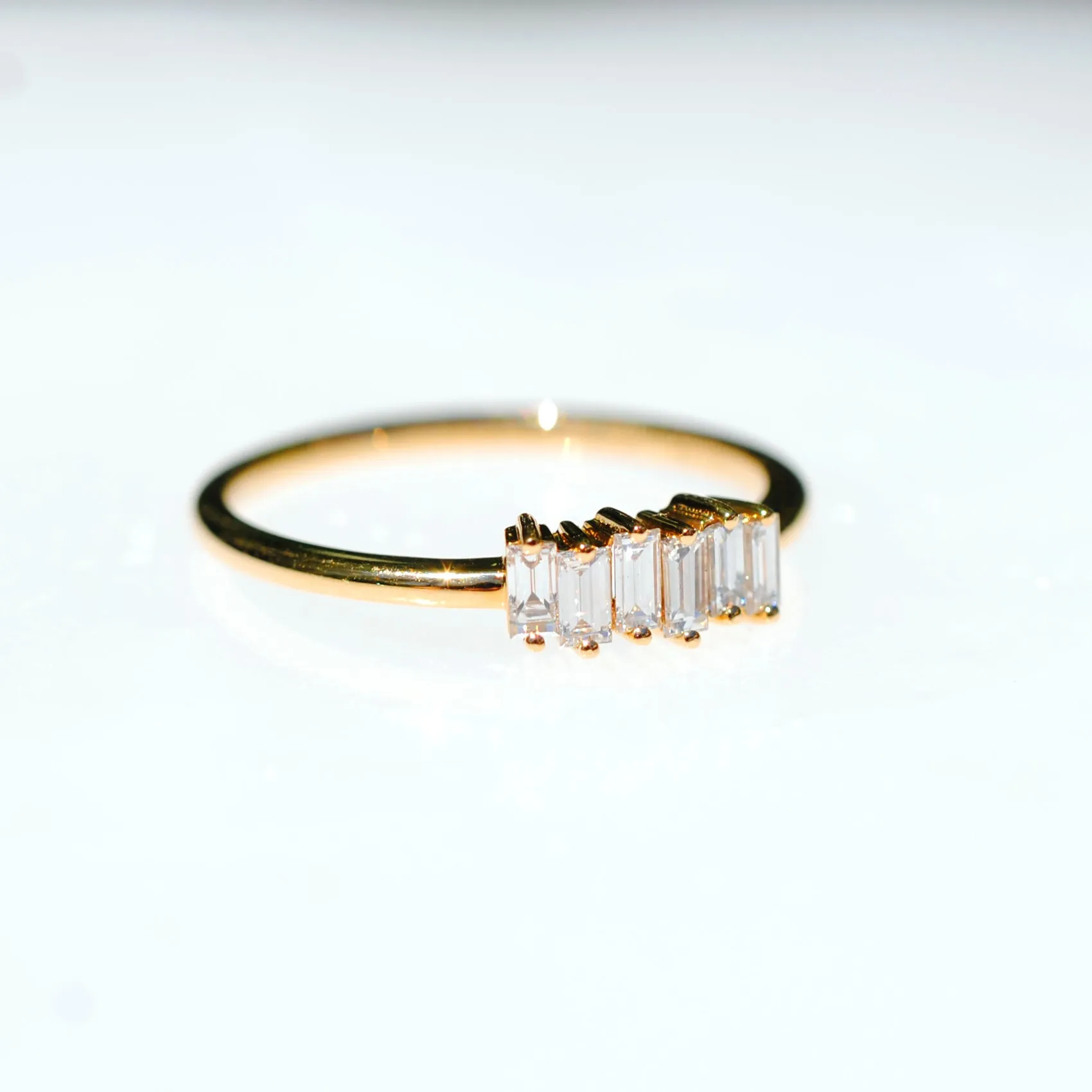 18k Yellow Gold 'Stairway to Heaven' Diamond Ring