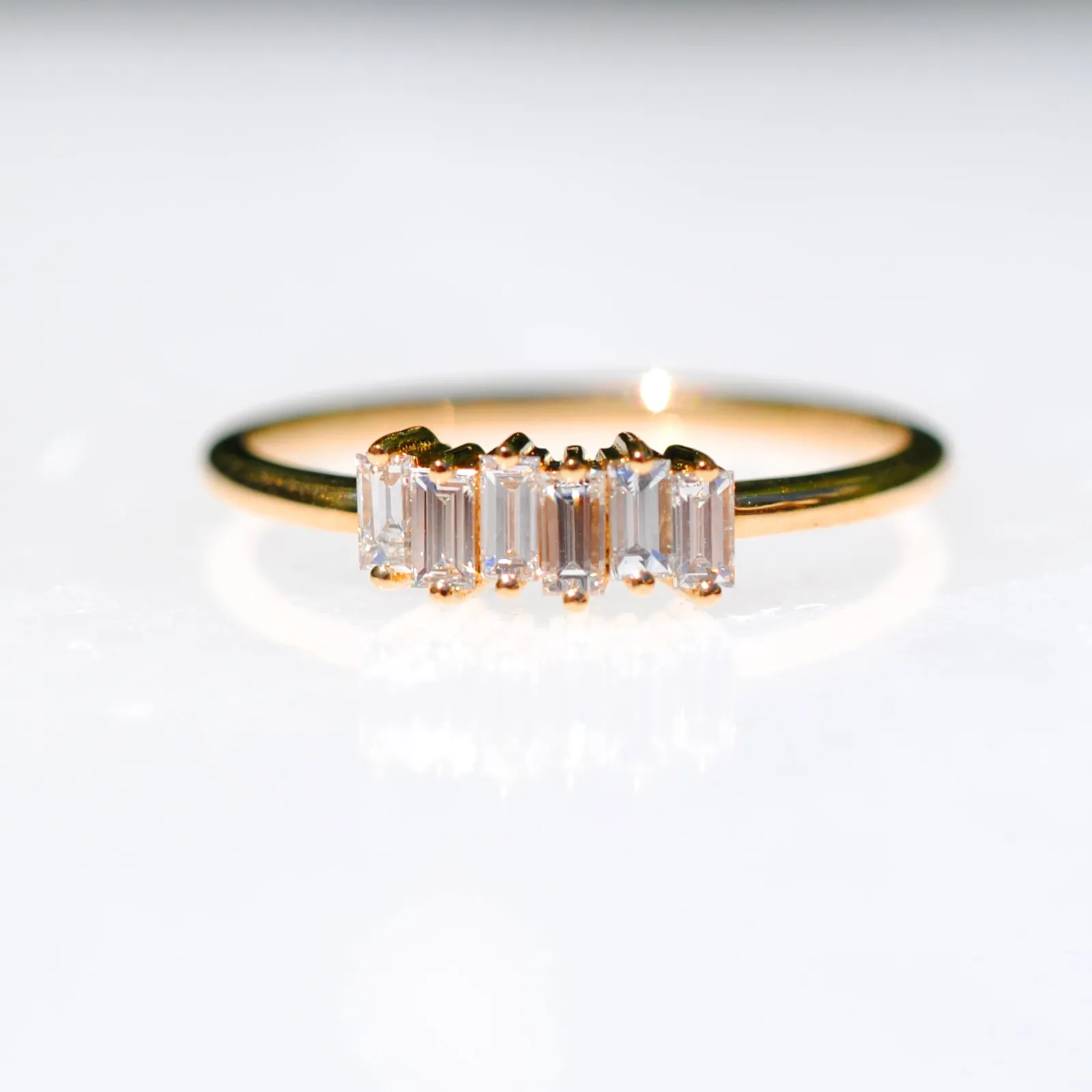 18k Yellow Gold 'Stairway to Heaven' Diamond Ring