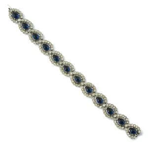 1960s Vintage Blue and Diamante Bracelet
