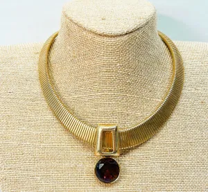 1970’s Park Lane signed omega style collar necklace