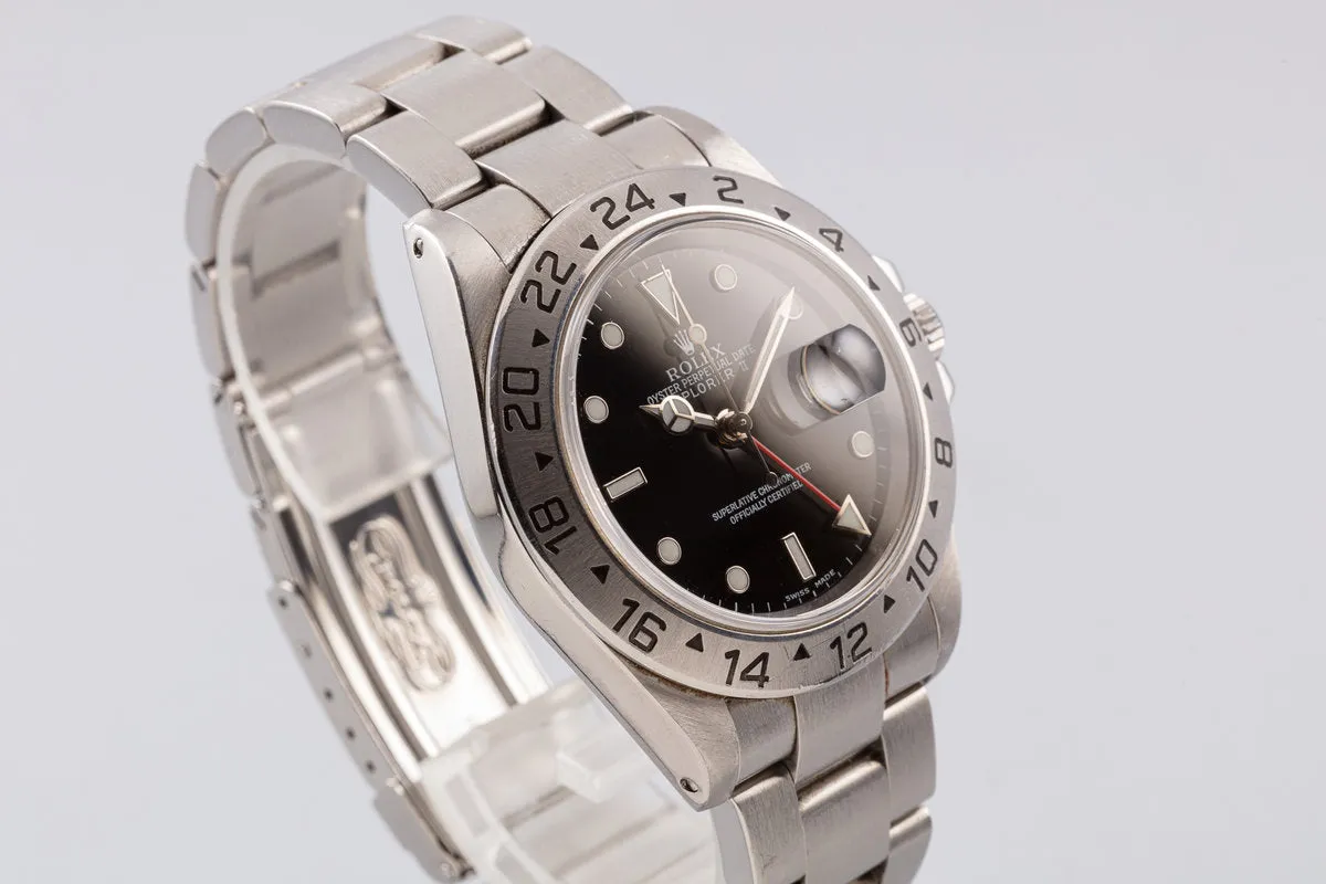 2002 Rolex Explorer II 16570 Black Dial w/ Papers