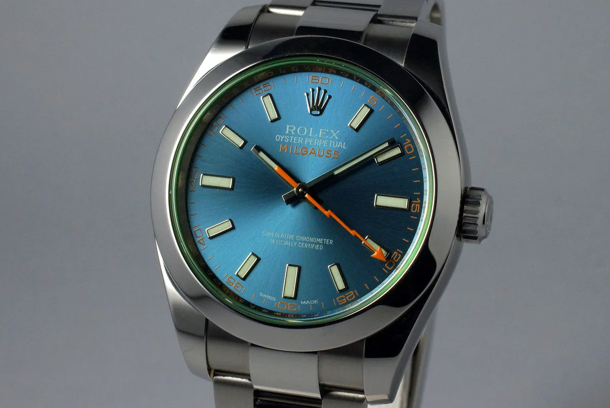 2016 Rolex Milgauss 116400GV with Box and Papers