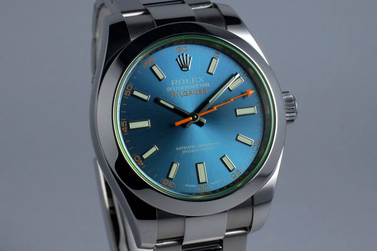 2016 Rolex Milgauss 116400GV with Box and Papers