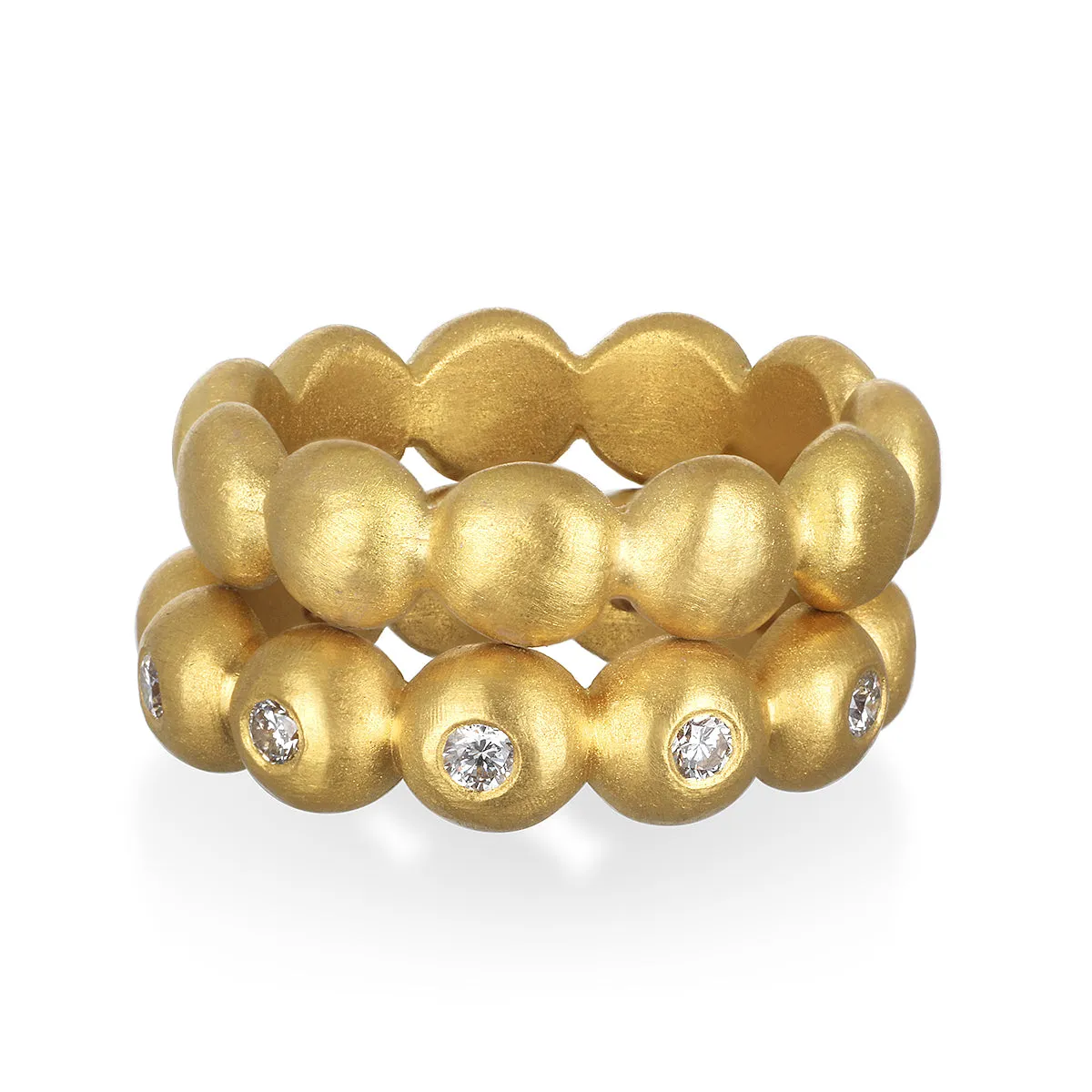 22 Karat Gold Large Granulation Bead Ring