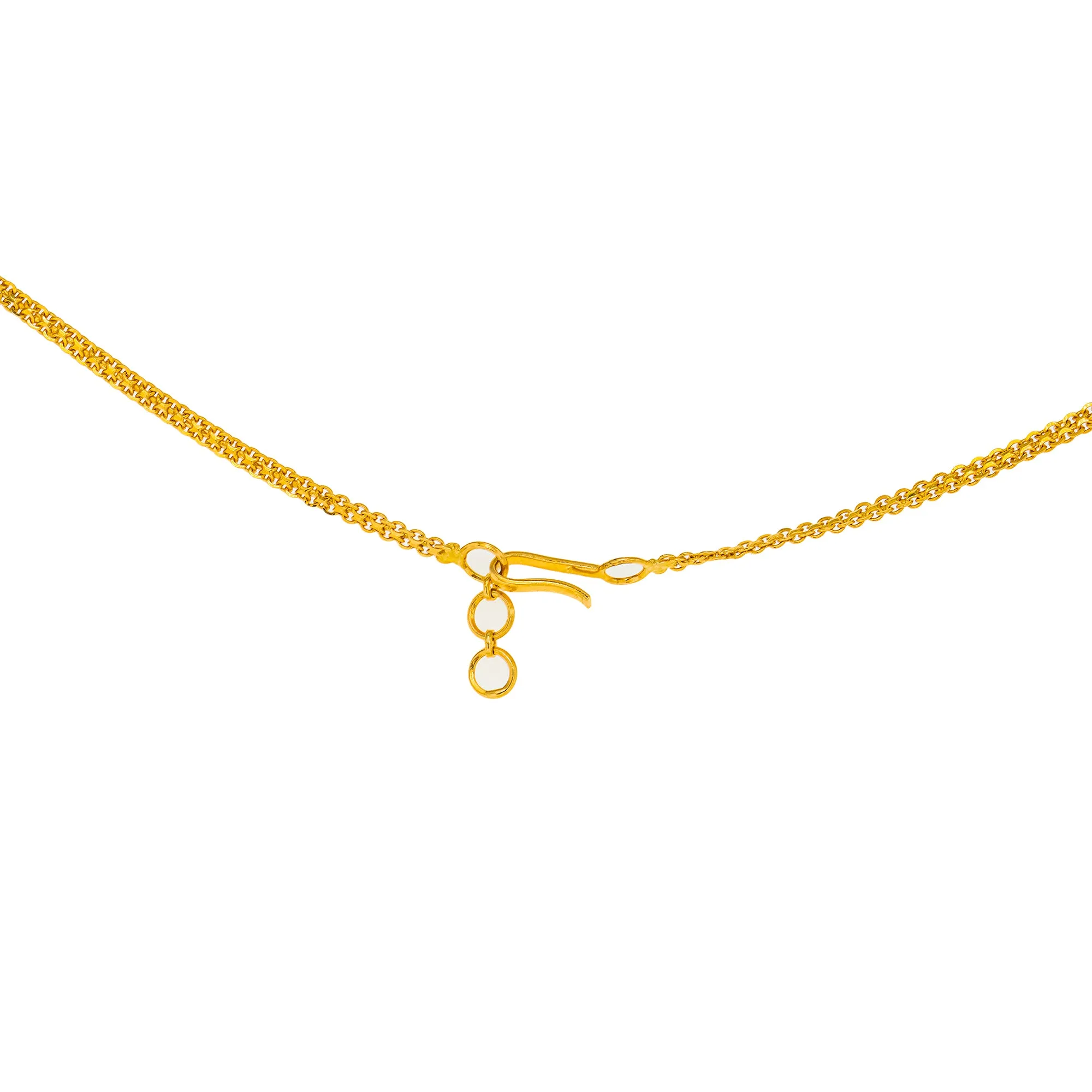 22K Yellow Gold 18 Inch Necklace w/ Emerald, Ruby, CZ, & Sapphire (34.5gm)