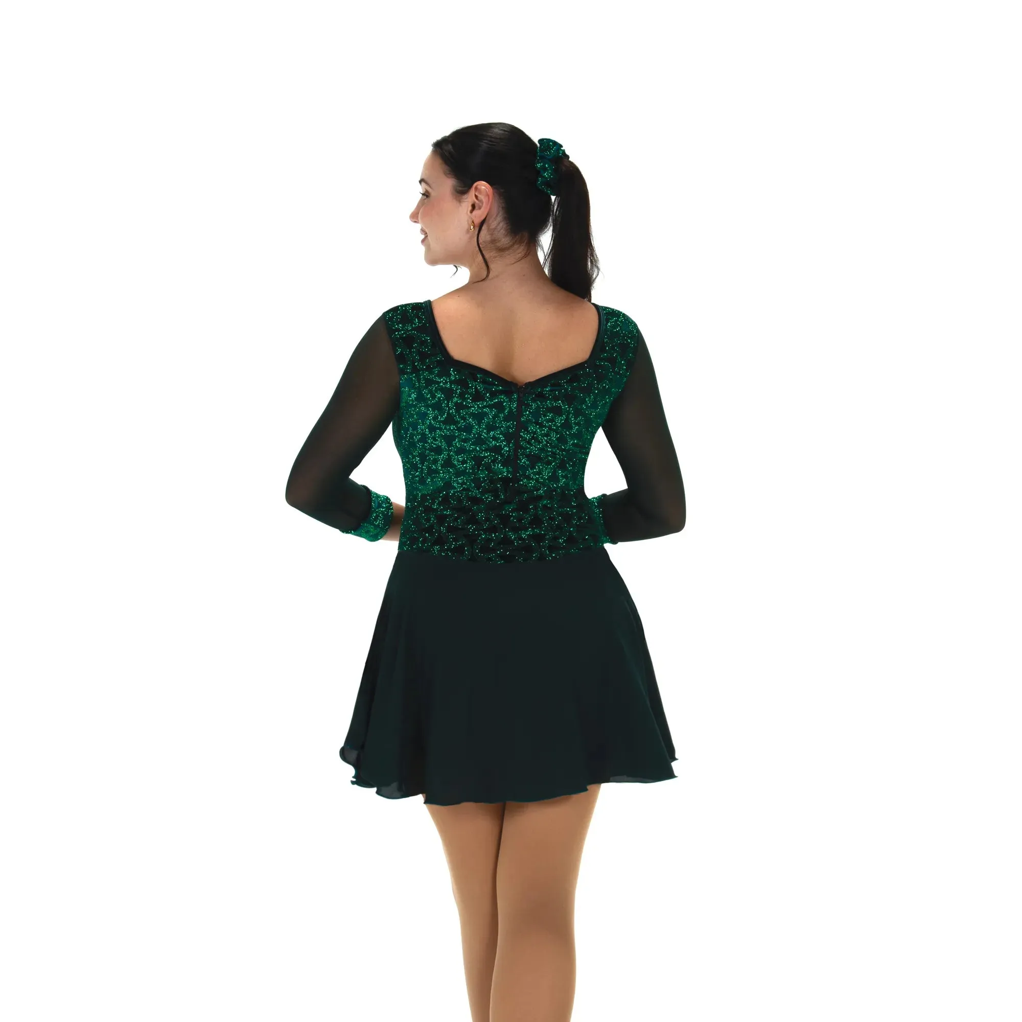 572 Figure Skating Sheen Of Green Dress
